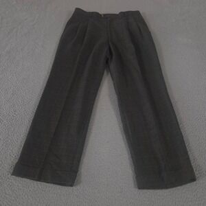 VINTAGE Hickey Freeman Pants Mens 32x30 Brown Glen Check Pleated Cuffed Y2K